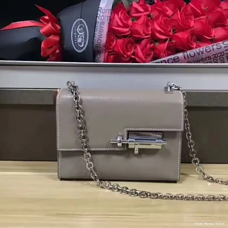 Goatskin In Verrou Hermes Chaine Bag Mini Hardware Palladium Grey 0510